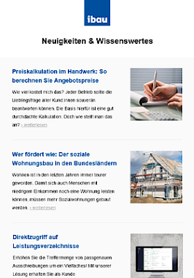 Artikel aus dem ibau Newsletter