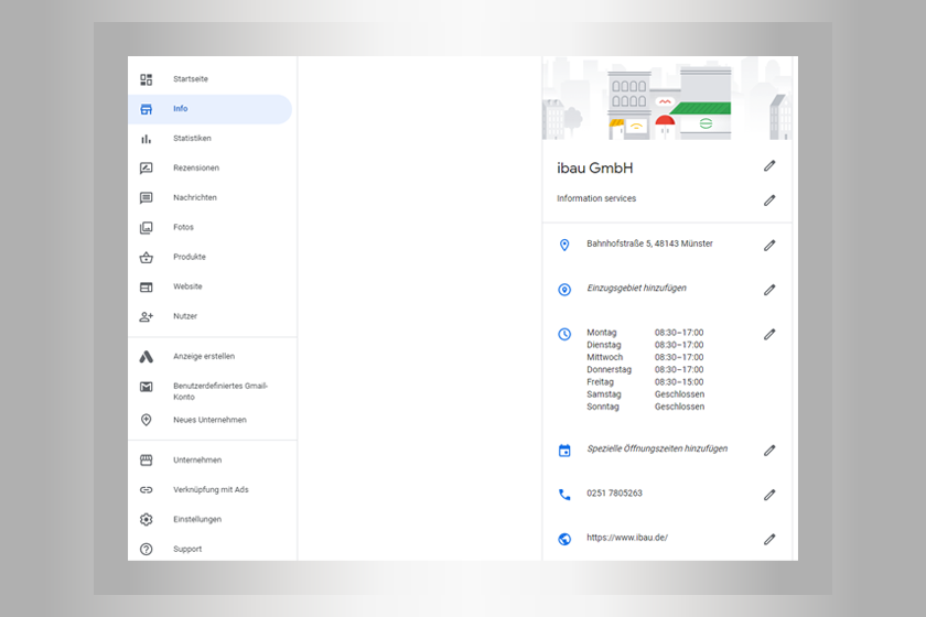 Adresse in Google My Business / Business Profile hinterlegen