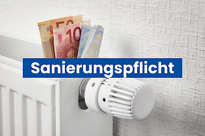 Aus einer Heizung schauen Geldscheine hervor