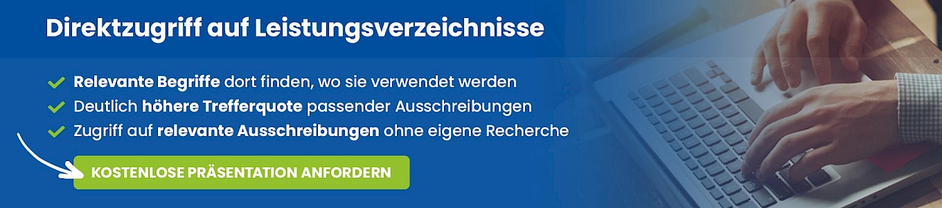 Direktzugriff auf Leistungsverzeichnisse – mit relevanten Begriffen neue Aufträge finden