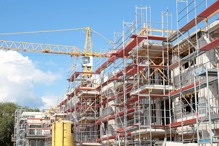 Baustelle unter Einfluss der Preisentwicklung