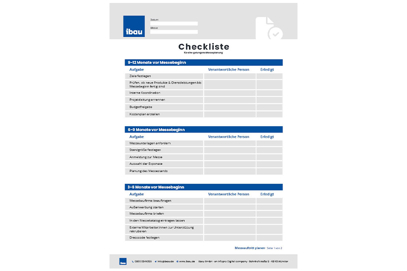 Checkliste zur Messeplanung