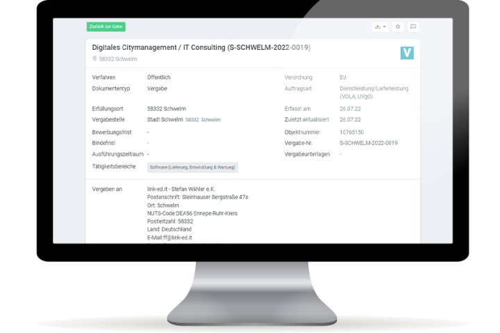 Ausschreibung für Digitales Citymanagement / IT Consulting