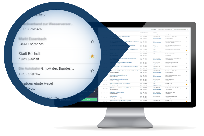 Ansicht Favoriten markieren im InfoBau Xplorer