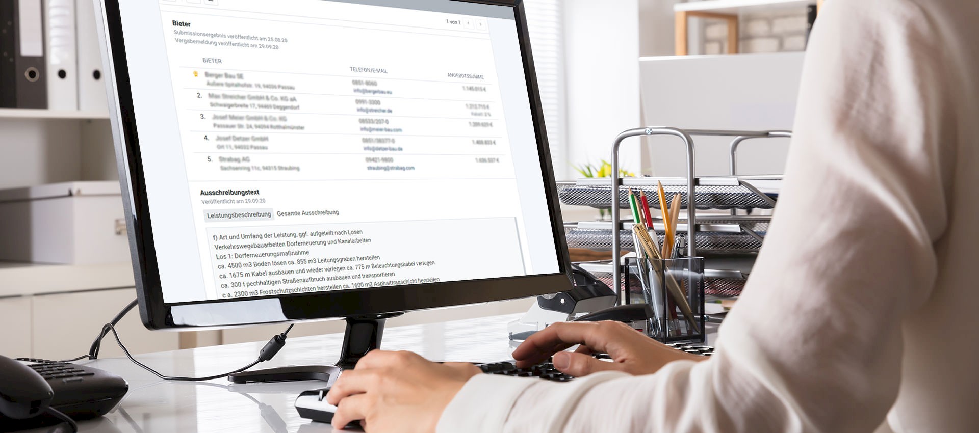 Anzeige von Submissionsergebnissen im InfoBau Xplorer