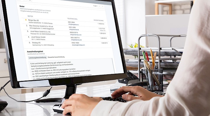 Anzeige von Submissionsergebnissen im InfoBau Xplorer