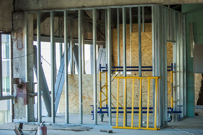 Baustelle auf der Aufgaben im Trockenbau anstehen