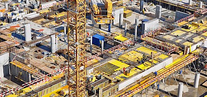 Baustelle ohne Nachhaltige Baustoffe von oben
