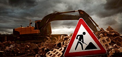 Baustelle mit viel Bauschutt - Cradle to Cradle ist nötig