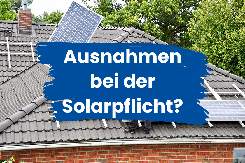 Solarpflicht Überschrift vor Hausdach