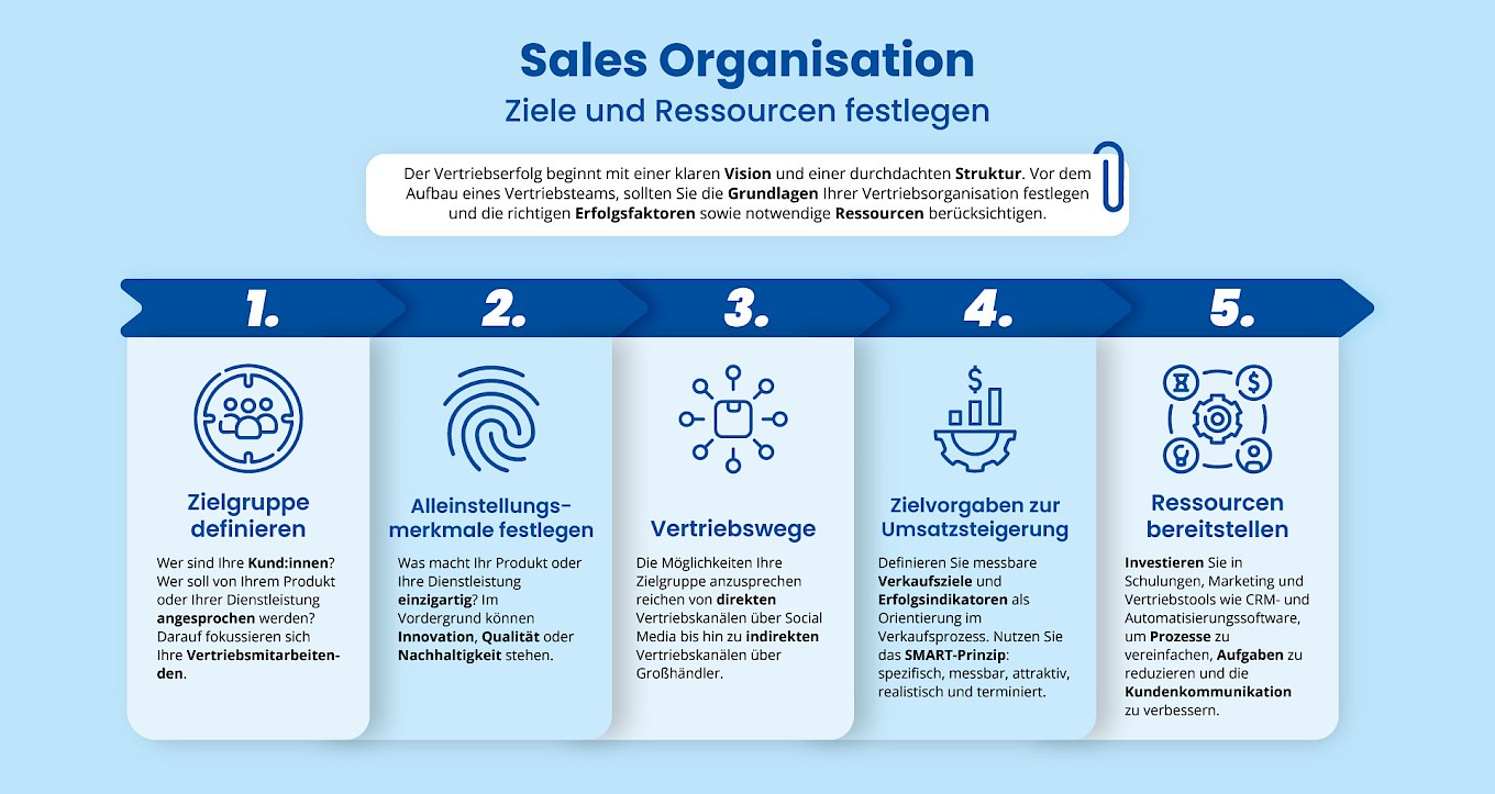 Vertriebsteam aufbauen: Infografik zum Thema Sales Organisation