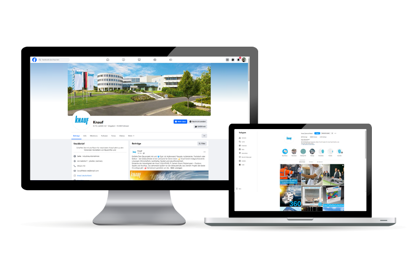 Social Media Kanäle der Knauf Gips KG